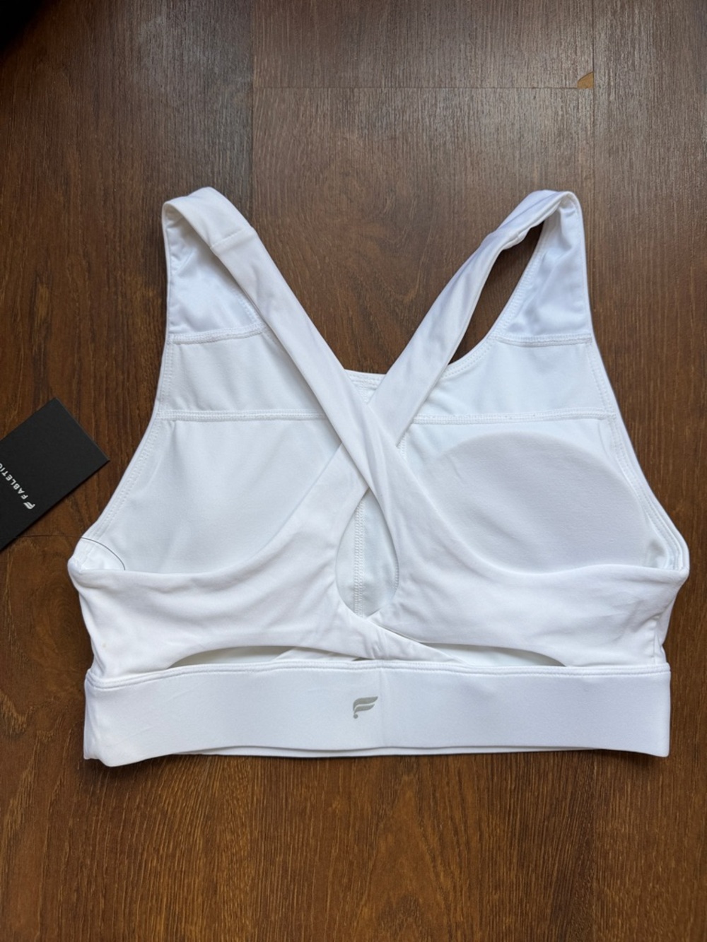 Fabletics White Padded Racerback Sports Bra - Picture 2 of 3